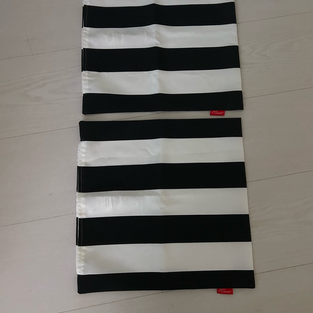 Black and White Striped Accent Pillow